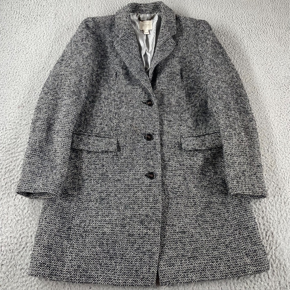 J. Crew Women's Black and White Tweed Blazer Size 8